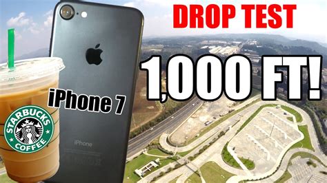 iphone 7 100 feet drop test|iPhone 7 Drop Test from 1000 Feet!! Inside a Starbucks Cup!.